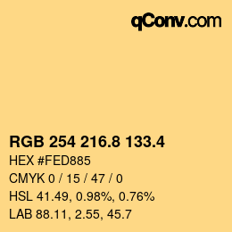 カラーコード: RGB 254 216.8 133.4 | qconv.com