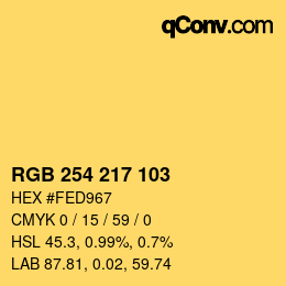 Color code: RGB 254 217 103 | qconv.com