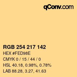 カラーコード: RGB 254 217 142 | qconv.com