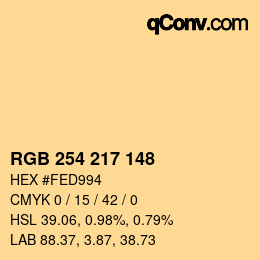 Color code: RGB 254 217 148 | qconv.com