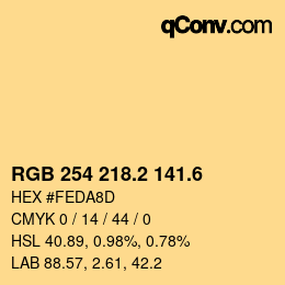 カラーコード: RGB 254 218.2 141.6 | qconv.com