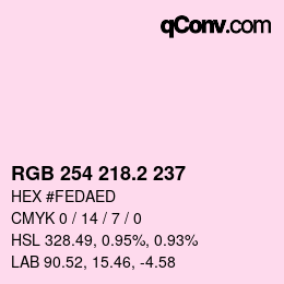 カラーコード: RGB 254 218.2 237 | qconv.com