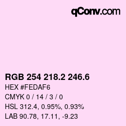 カラーコード: RGB 254 218.2 246.6 | qconv.com