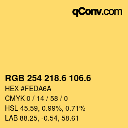 カラーコード: RGB 254 218.6 106.6 | qconv.com