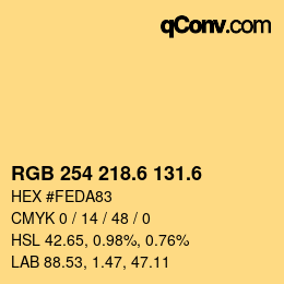 カラーコード: RGB 254 218.6 131.6 | qconv.com