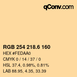 カラーコード: RGB 254 218.6 160 | qconv.com