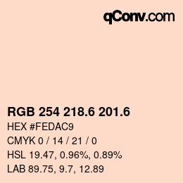 カラーコード: RGB 254 218.6 201.6 | qconv.com