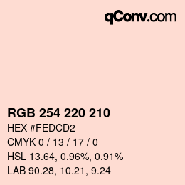 Color code: RGB 254 220 210 | qconv.com