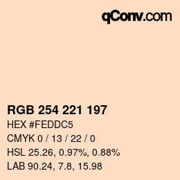 Farbcode: RGB 254 221 197 | qconv.com