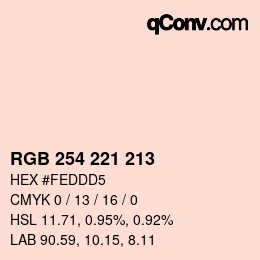 カラーコード: RGB 254 221 213 | qconv.com