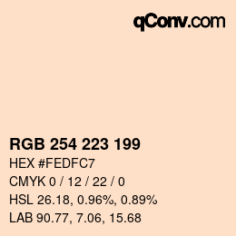 Color code: RGB 254 223 199 | qconv.com