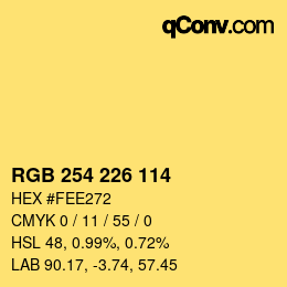 Color code: RGB 254 226 114 | qconv.com