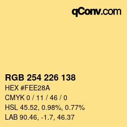 Color code: RGB 254 226 138 | qconv.com