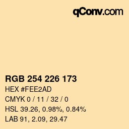 Color code: RGB 254 226 173 | qconv.com