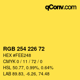 Color code: RGB 254 226 72 | qconv.com