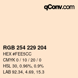 Color code: RGB 254 229 204 | qconv.com