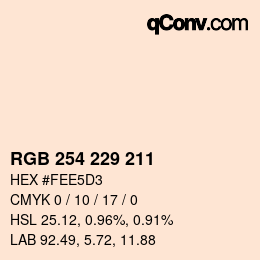 Color code: RGB 254 229 211 | qconv.com