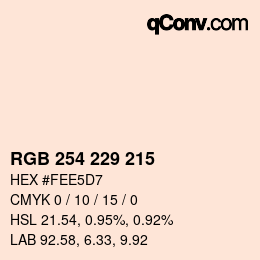 Color code: RGB 254 229 215 | qconv.com