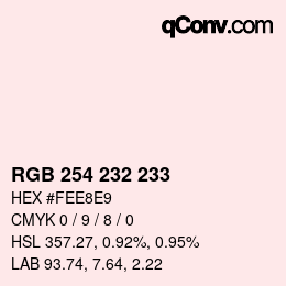 Color code: RGB 254 232 233 | qconv.com