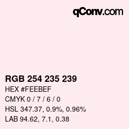 カラーコード: RGB 254 235 239 | qconv.com