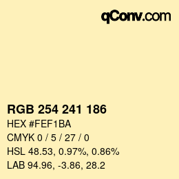 Color code: RGB 254 241 186 | qconv.com