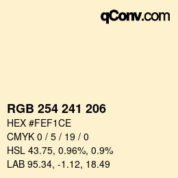 Código de color: RGB 254 241 206 | qconv.com