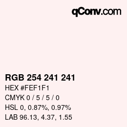 Color code: RGB 254 241 241 | qconv.com