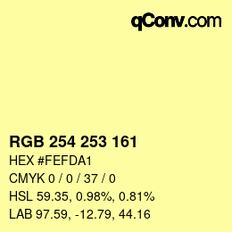 Color code: RGB 254 253 161 | qconv.com