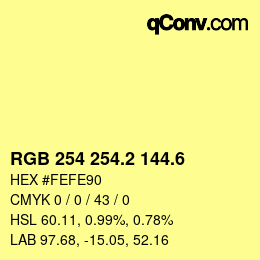カラーコード: RGB 254 254.2 144.6 | qconv.com