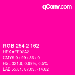 カラーコード: RGB 254 2 162 | qconv.com