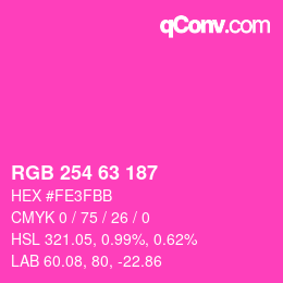 Color code: RGB 254 63 187 | qconv.com