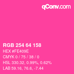 Color code: RGB 254 64 158 | qconv.com