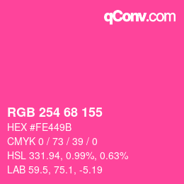 Color code: RGB 254 68 155 | qconv.com