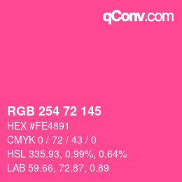 Color code: RGB 254 72 145 | qconv.com