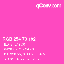 Color code: RGB 254 73 192 | qconv.com