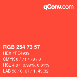 Código de color: RGB 254 73 57 | qconv.com