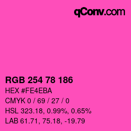 Color code: RGB 254 78 186 | qconv.com
