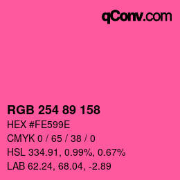 Color code: RGB 254 89 158 | qconv.com