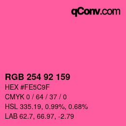 Color code: RGB 254 92 159 | qconv.com