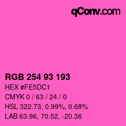 Color code: RGB 254 93 193 | qconv.com