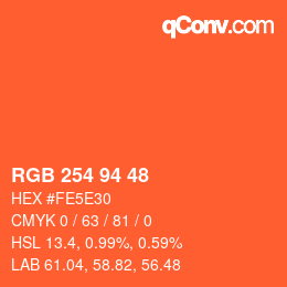 カラーコード: RGB 254 94 48 | qconv.com