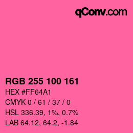 Código de color: RGB 255 100 161 | qconv.com