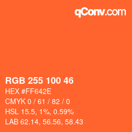 Color code: RGB 255 100 46 | qconv.com