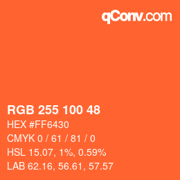 Código de color: RGB 255 100 48 | qconv.com