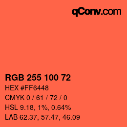 Color code: RGB 255 100 72 | qconv.com