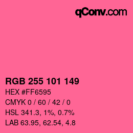 カラーコード: RGB 255 101 149 | qconv.com