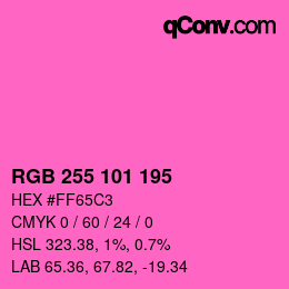 Código de color: RGB 255 101 195 | qconv.com