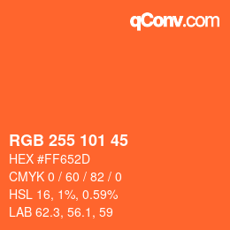 Color code: RGB 255 101 45 | qconv.com