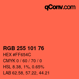 Color code: RGB 255 101 76 | qconv.com