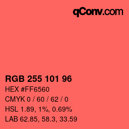 Color code: RGB 255 101 96 | qconv.com